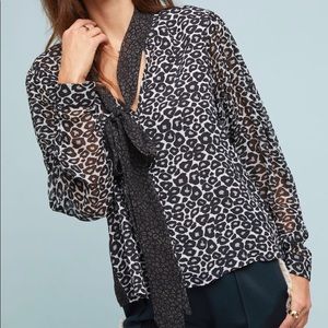 Anthropologie Condition Apply Marion Leopard Top